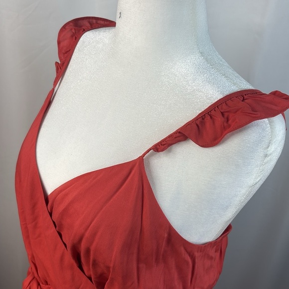 Express V-Neck Wrap Cropped Tank with Ruffled Spaghetti Straps- NWT- XL - Picture 5 of 12